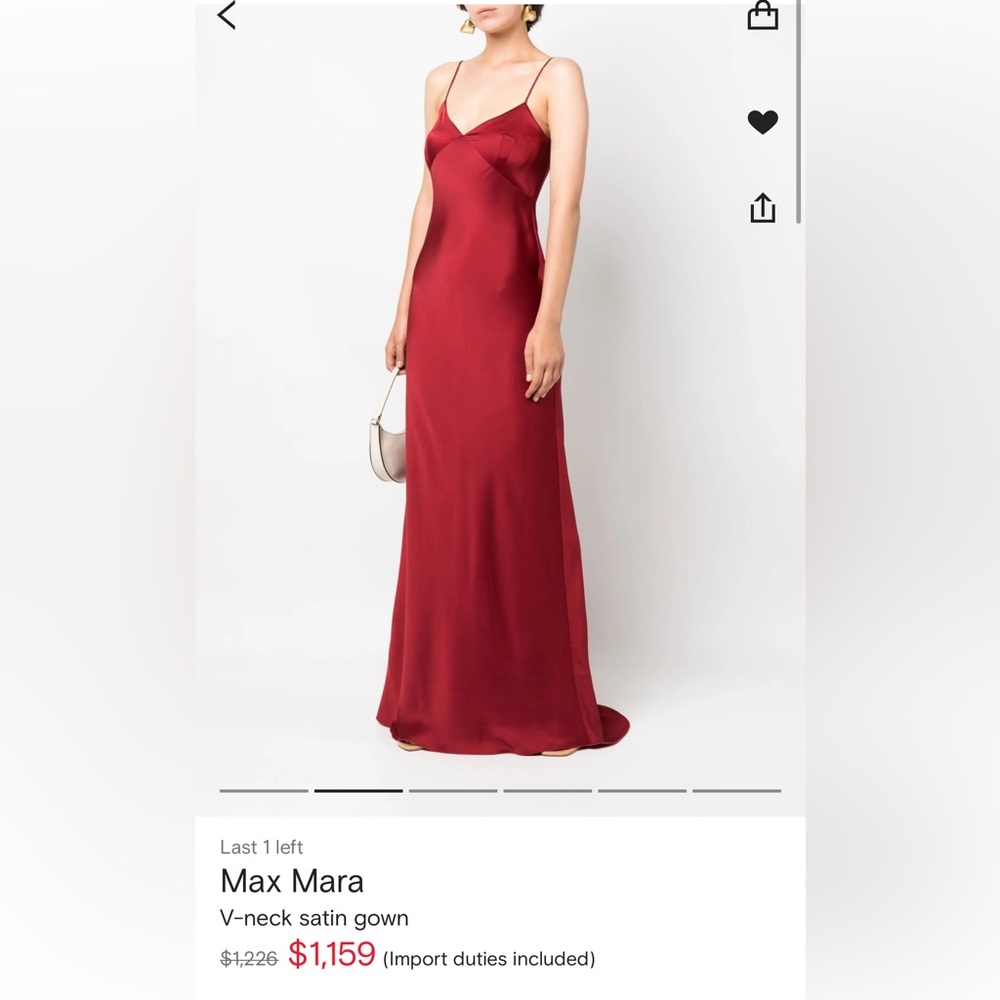 Max Mara Elegant Red Satin Gown - Picture 1 of 12